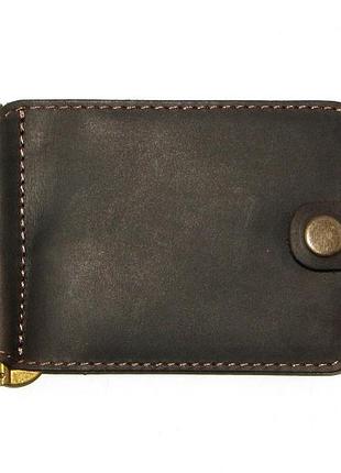 Шкіряний затиск для грошей dnk leather затиск-h коричневий