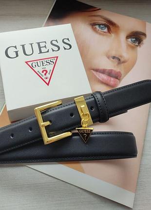 Женский кожаный ремень guess пряжка золото