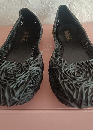 Силиконовые балетки туфли черные  melissa