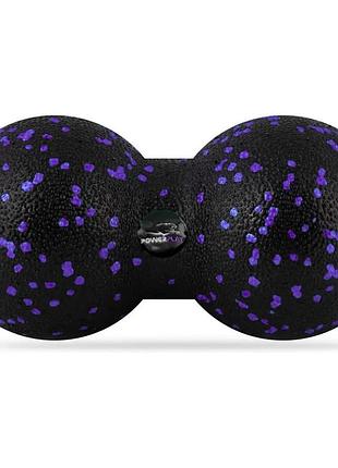 Масажний м'яч подвійний powerplay pp-4352 epp foam peanut ball (d8*16cm.) чорно/фіолетовий