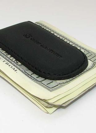 Шкіряний затиск для грошей dnk leather dnk klip magnes-h чорний