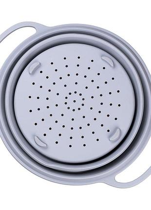 Дуршлаг 2.6 л силиконовый складной с ручками 2.6 л серый hp34544g