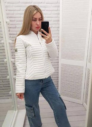 Стеганая куртка деми, арт. 470, белый