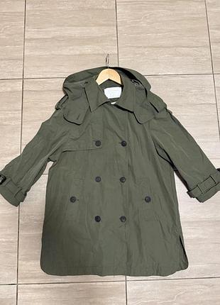 Плащ з капюшоном zara! розмір хс-с