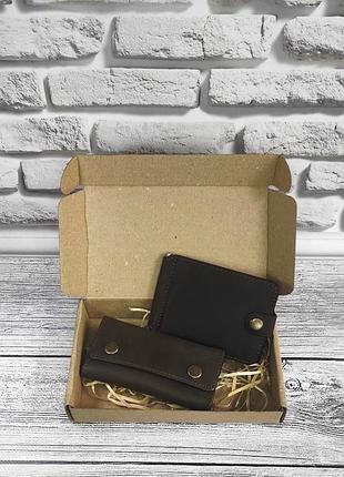 Подарунковий набір dnk leather №5 (затискач + ключниця) коричневий
