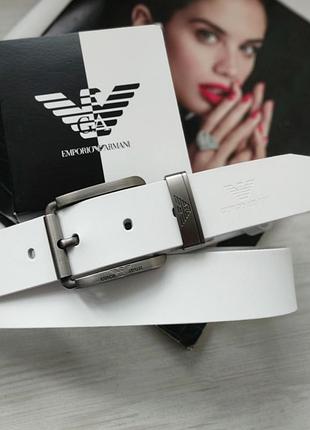 Чоловічий ремінь armani білий