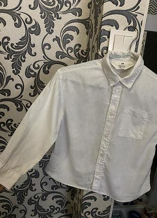 Сорочка для хлопчика h&m 53льон 47 бавовна стан ідеальний одягнена один рас в садок на свято