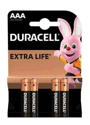 Батарейка лужна lr03/aaa 4шт (блістер) extra life тм duracell
