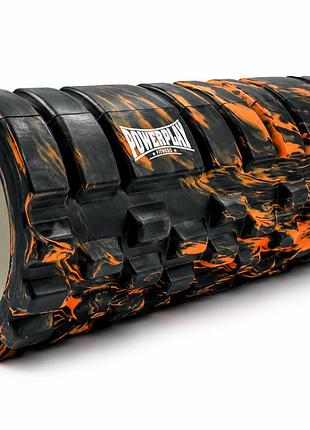 Масажний ролик (роллер) powerplay 4025 massage roller чорно-помаранчевий (33x15см.)