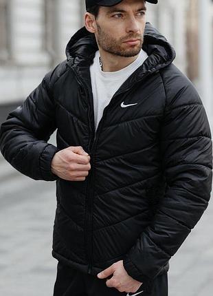 Демисезонная мужская куртка nike motion с силиконовым утеплителем, вшитым капюшоном, застежкой-молнией и регулируемым низом 3xl