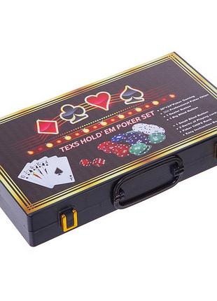 Набор для покера в пластиковом кейсе texas holdem poker set 300s-c 300 фишек