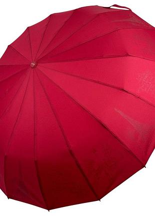 Жіноча парасоля автомат на 16+5+3 сегментних спиць від три слона, бордовий, silm 07576-6
