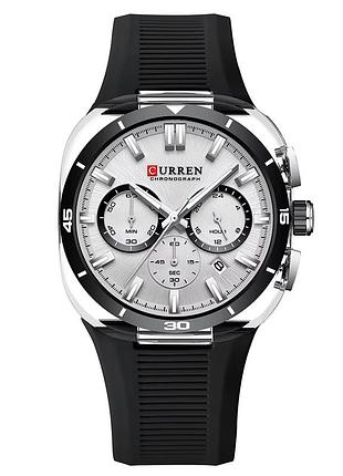 Мужские наручные часы curren 8502 black-silver-white в классическом стиле со стальным браслетом