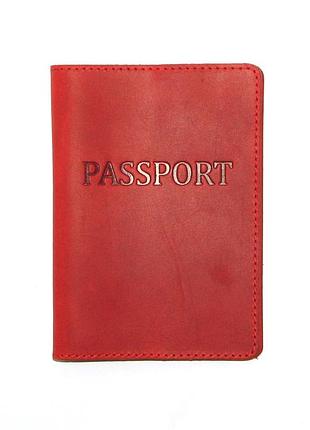 Шкіряна обкладинка на паспорт dnk leather passport-h червона