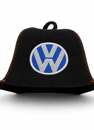 Лазнева шапка luxyart "volkswagen" штучний фетр чорний (xl-127)