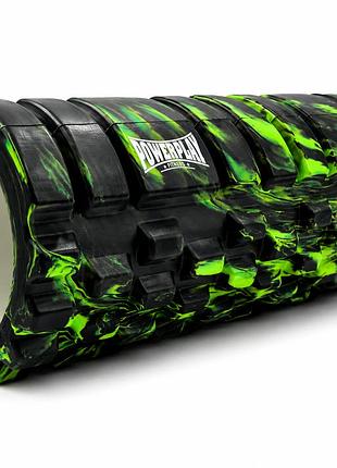 Масажний ролик (роллер) powerplay 4025 massage roller чорно-зелений (33x15см.)