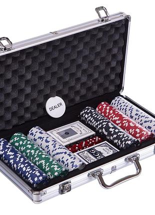 Набір для покеру в алюмінієвому кейсі poker game set ig-2114 300 фішок