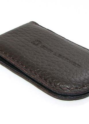 Шкіряний затиск для грошей dnk leather klip magnes-f коричневий