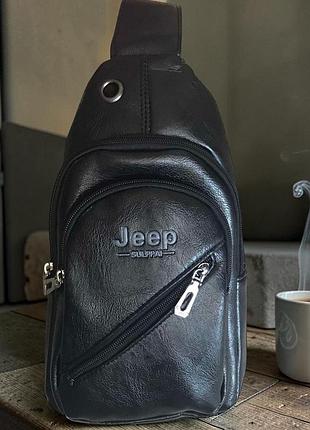 Чоловіча грудна сумка-барсетка jeep. бананка кросбоді на груди для чоловіка