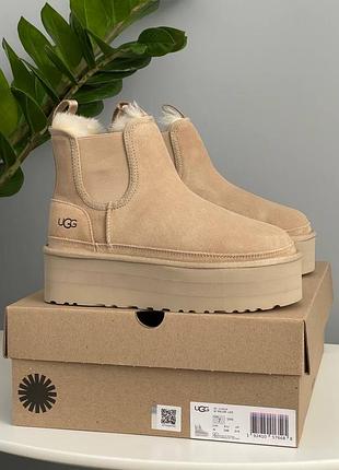 Ugg neumel chelsea platform beige