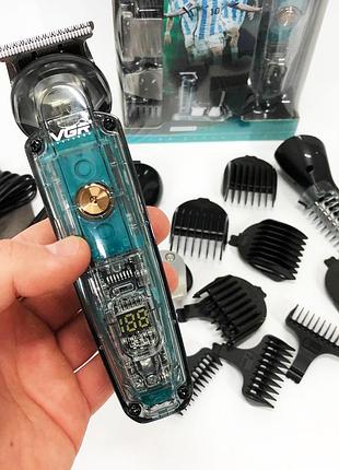 Машинка для стрижки с хорошей защитой vgr v-102 5 в 1, триммер для стрижки головы с разными длинами vy-14