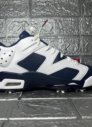 Мужские кроссовки air jordan retro 6 g golf shoes white/blue dv1376-101