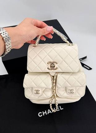 Женская сумка премиум mini backpack leather cream