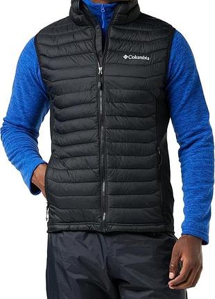 Чоловічий жилет columbia powder pass vest (оригінал, стан нового) xxl 2xl безрукавка жилетка коламбія чорна
