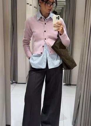 Рожевий кардиган кашемір вовна zara