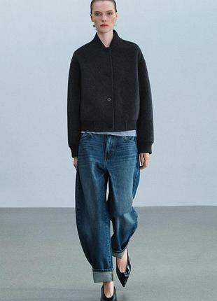 Куртка-бомбер zw collection с шерстью 2