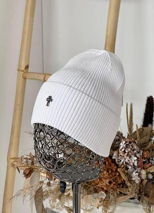 Шапка chrome hearts тонка демісезон — стильна шапка з вовною та кашеміром 🇺🇦