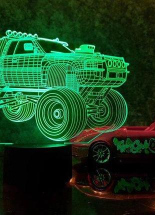 3d ночник "автомобиль 4" (увеличенное изображение) + пульт ду + сетевой адаптер + батарейки (3ааа) 3dtoyslamp