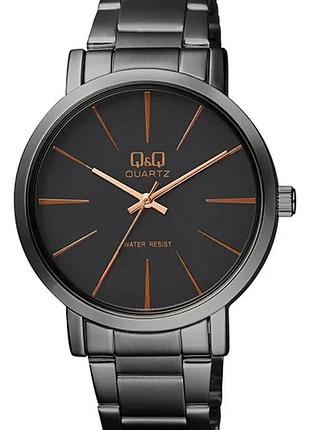 Мужские часы q&q q892j412y тёмный браслет водозащита 30 м чёрный циферблат