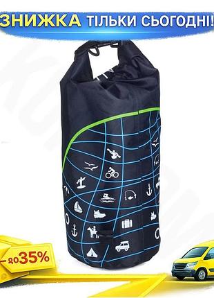 Ku сумка гермомішок troika universal fit waterproof bag 10л чорна для водних видів спорту вологозахисн uni2l_k