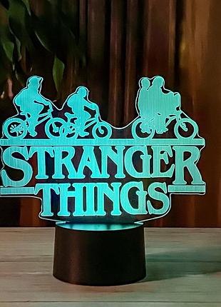 3d нічник "stranger things" (вваличенне зображення) + пульт дк + мережевий адаптер +батарейки (3ааа) 3dtoyslamp