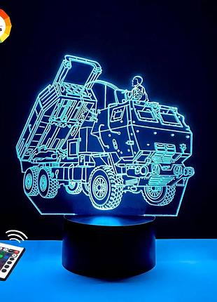 3d нічник "himars 2" (волічне зображення)+ пульт дк+ батарейки (3аа) 3dtoyslamp