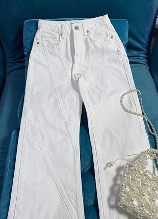 Прямі білі джинси zara 10