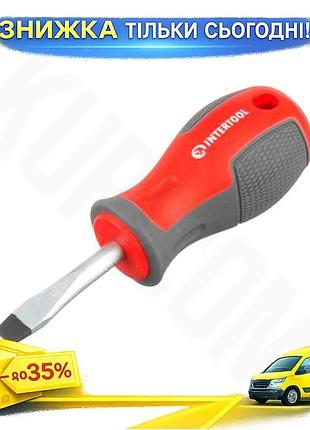 Ku отвертка sl6 intertool universal fit 38 мм для монтажа и демонтажа крепежа викрутка с магнитным нак uni2l_k