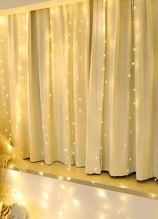 Гірлянда роса usb 40 м 400 led з пультом тепле біле світло новорічна декоративна світлодіодна