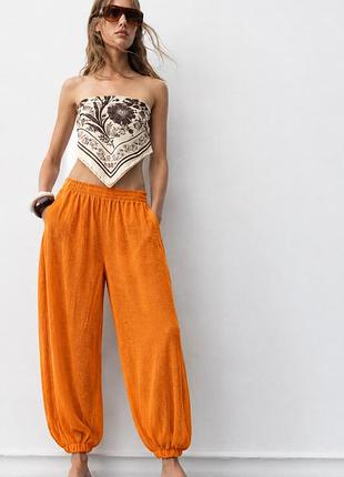 Яскраві легкі вʼязані штани брюки «султанки» zara uk 12 l 40 🔥🔥🔥
