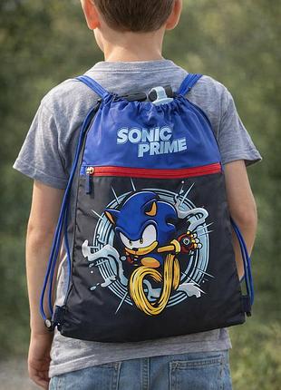Сумка для взуття, мішок для кросівок, спорту, поїздок sonic prime синій