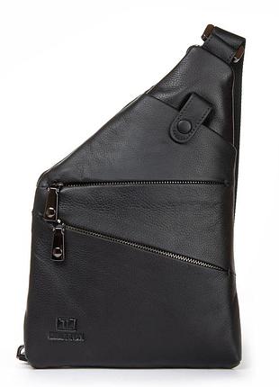 Podium сумка мужская на плечо кожа bretton 9186-50 black
