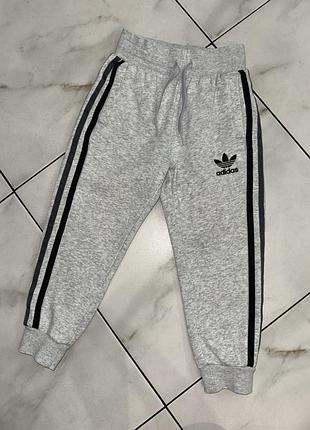 Коттоновые спортивные штаны с начесом adidas 4-5 лет (104-110 см)