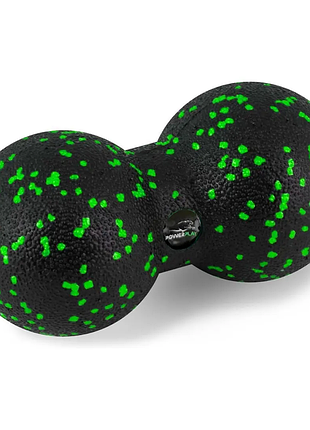 Масажний м'яч подвійний powerplay pp-4353 epp foam peanut ball (d12*24cm.) чорно/зелений