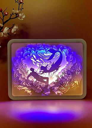 3d настільна картина-нічник "чари русалки" 3dtoyslamp