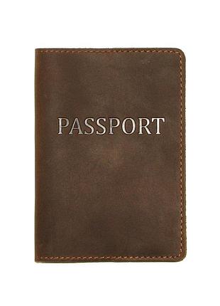 Шкіряна обкладинка на паспорт dnk leather passport-h коричнева
