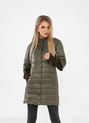 Длинная куртка с отстегивающимся рукавом, арт.205/2, хаки