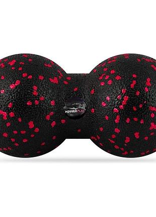 Масажний м'яч подвійний powerplay pp-4352 epp foam peanut ball (d8*16cm.) чорно/червоний