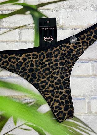 Трусики стринги леопард якісна подвійна сітка hunkemoller.