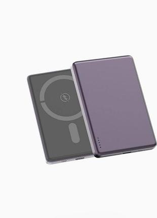 Power bank aspor a381 magnetic wireless 5000mah (type-c/20w) - фиолетовый (900155)